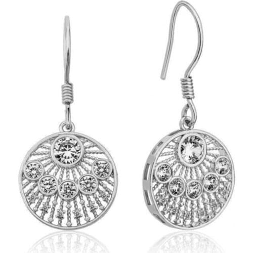 ? Silver Ethnic Pattern Lady Earrings