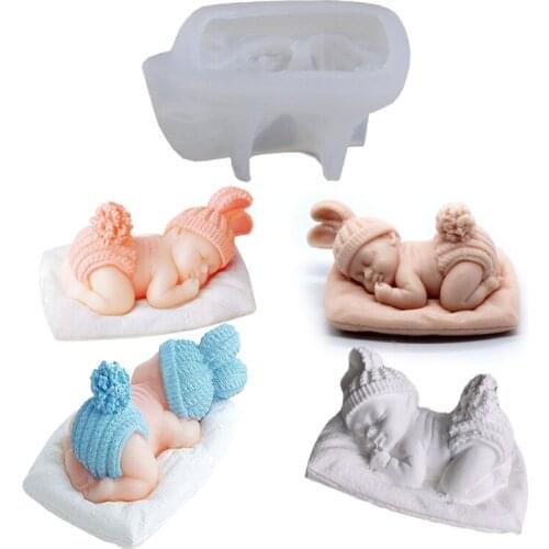 3d Sleeping Baby Silicone Mold Aromatherapy Candle Molds Chocolate Candy Fondant Mould Handmade Soap Plaster Resin Making Tool