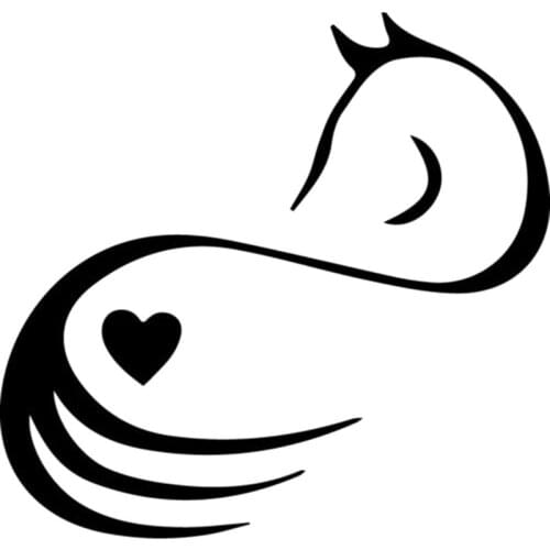 13.5*12.9cm Fashion Personality Creativity Classic Attractive Horse Lover Horse Heart Love Decor Decal Car Sticker