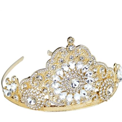 Sunspicems Algeria Morocco Hair Jewelry Arabes Women Crown Tiaras Bridal Wedding Jewelry Crystal Hairware DuBai Princess Bijoux