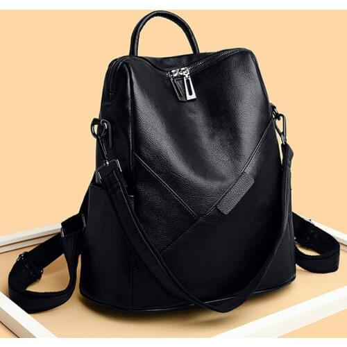 Vintage Women Backpack College Large Backpacks Soft Genuine Leather School Bag for Teenage Girls Travel Bagpack Mochila Feminina