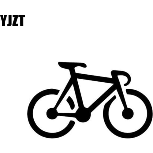 YJZT 14CM*8.5CM Nice Brief Strokes Bicycle Walk Instead Cartoon Vinly Decal Lovely Decor Car Sticker Black/Silver C27-0637