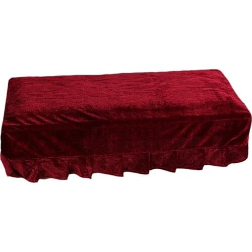 1-Seater / 2 -Seater Premium Pleuche Piano Stool Chair Bench Cover Sleeve with Macrame Decorated VARIOUS COLORS