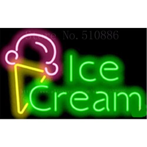 17*14" Ice Cream with Cone NEON SIGN REAL GLASS BEER BAR PUB LIGHT SIGNS store display Restaurant Shop Advertising Lights