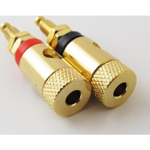2pcs Gold Plated Binding Post 4mm Banana Plug Amplifier Speaker Socket O.D:11mm