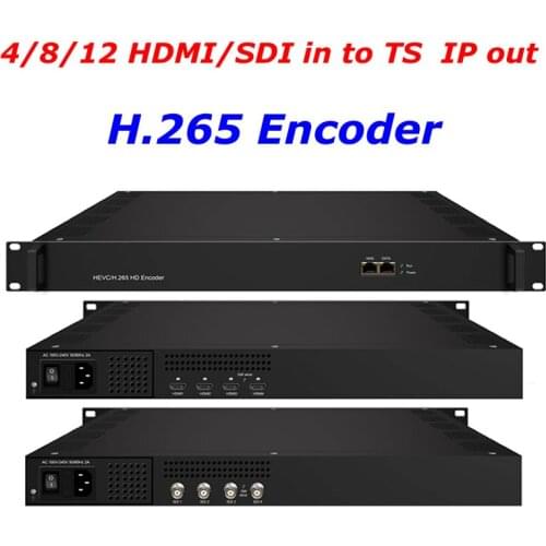 4/8/12 HD SDI encoder HEVC H265 Encoder H264 HVC 4K with output ultra low bitrate MPTS and 4SPTS IP out H.265 DX3224V