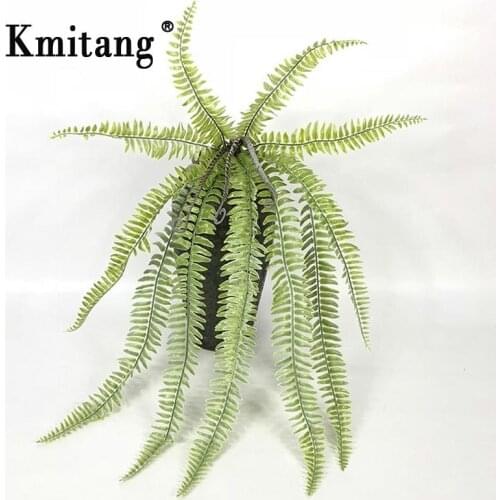 70cm 15 Heads Tropical Fern Leafs Large Artificial Tree Wall Hanging Plants Bouquet Fake Persian Leaves For Home Wedding Decor