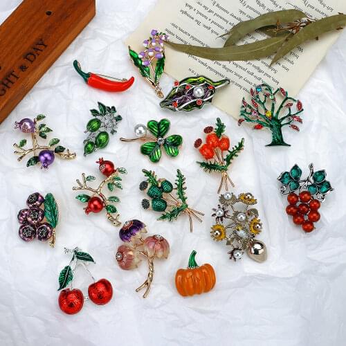 ALLYES Gold Color Leaf Brooches For Women Jewelry Female Vintage Party Czech Crystal Paved Clothes Collar Large Pin Brooch