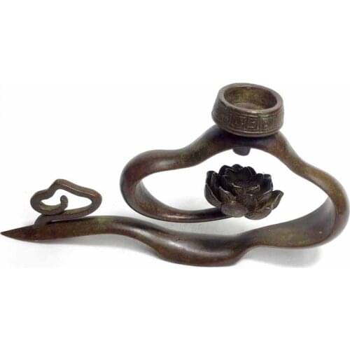 Auspicious clouds red copper backflow censer burner holder tea pet home decor free shipping