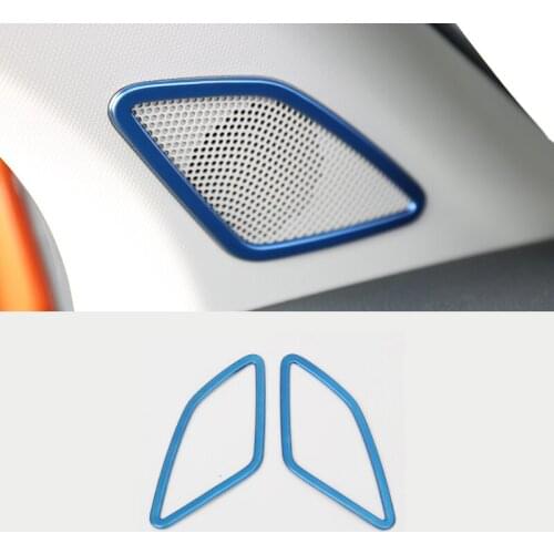 For Skoda Karoq 2017 2018 Stainless steel Car Interior A Pillar Speaker Bezel Frame Cover Sticker Strips Garnish Accessorie 2Pcs