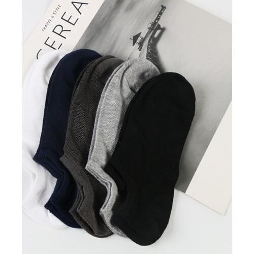 DONG AI 5 Pairs Solid Mesh Mens Socks Modal Invisible Ankle Socks Summer Breathable Thin Male Boat Socks Upgrade HOT SALE 2020