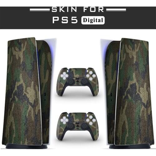 Camouflage PS5 Digital Edition Skin Sticker for Playstation 5 Console & 2 Controllers Decal Vinyl Protective Skins Style 2