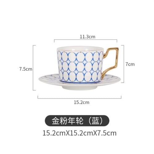 British Style Flower Bone China Coffee Cup and Saucer Set High-end Afternoon Tea Pastoral Style Flower Tea Cup
