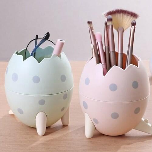 Creative Dinosaur Egg Shape Pen Holder School Office Desktop Organizer Kawaii Makeup Brush Organizer Cute Desk Decoration