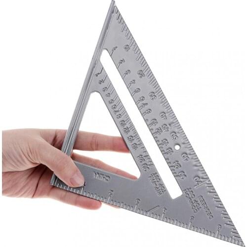7 Inch Aluminium Alloy Metal Right Angle Triangle Ruler with 0.1 Accuracy and 1 Scale Value for Industrial Measuring Tool