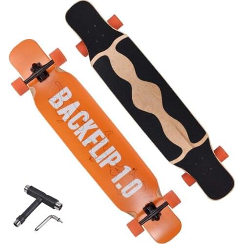 Longboard Skateboard 46.5" Standard ABEC-11 Chrome Steel Bearing Brush Street Skateboard Outdoors Sport for Youth Adults Girl