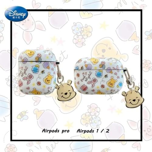 Cartoon Cute Winnie the Pooh Earphone Case For AirPod 2 1 case PC Charging Headphones Case for airpods case Protective Cover