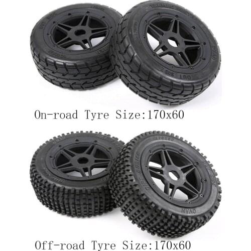 Off-road Tire and On-road Racing Wheel Tyre Assembly Set with New Hub for 1/5 Rovan ROFUN F5 MCD XS5 RR5 Truck Rc Car Parts