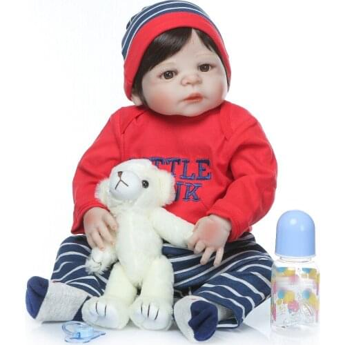 NPK New Arrival Reborn Baby Dolls 23Inch Fashion Full Silicone Vinyl Bebes Reborn Realistic Princess Baby Toy Kids Gifts