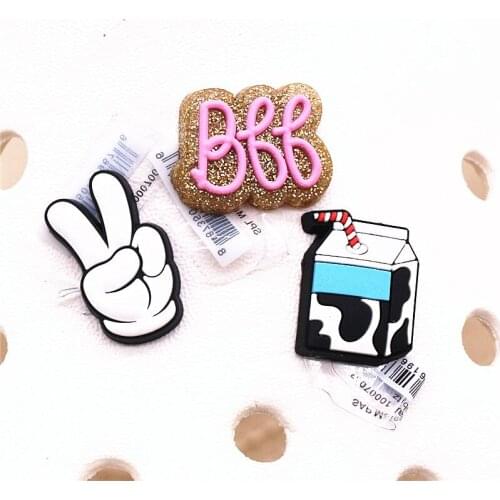 Original Luxury Shoe Accessories Charms Milk Scissors Hand Shoe Buckle Decoration for croc jibz Kids X-mas Party Gifts F86AL