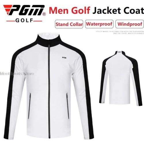 PGM Autumn Winter Golf Clothing MenS Windbreaker Outdoor Sports Waterproof Golf Jacket Full Zipper MenS Trench Coat