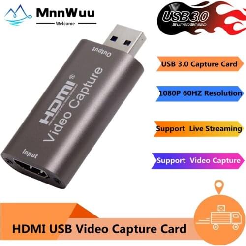 Portable USB 3.0 Game Capture Card 1080P HDMI-compatible video Reliable streaming Adapter For Live Broadcasts Video Record