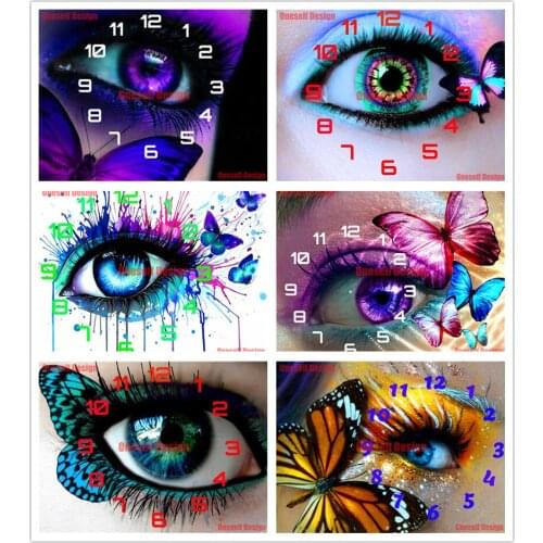 Rhinestone pictures clock magic eye diamond painting cross stitch clock diamond mosaic sale clock diamond embroidery diy frame