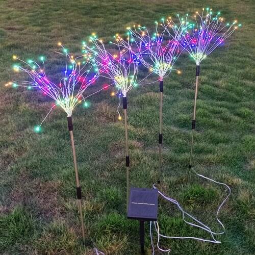 8 Modes LED Solar Firework Lights Outdoor Waterproof Fairy Garland 384 LEDs Light String Garden Lawn Street Christmas Decoration