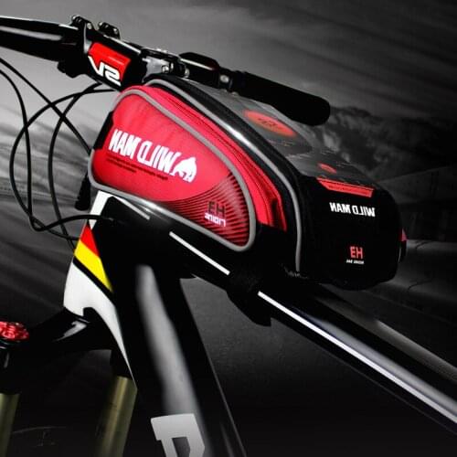 Top Waterproof Bicycle Bags Touch Screen Cycling MTB Bike Frame Reflective Bag Cycling Tube Bag Phone Case Bike Accessories