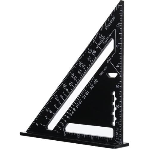 7 Metric/Inch Angle Protractor Aluminum Alloy Miter Gauge Triangle Ruler Squares Carpenter Speed Square Measuring Ruler