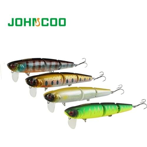 Johncoo Mikey 3 Segment Minnow 110mm 20g Artificial Fishing Lure Floating Wobbler Minnow Bass Pike Bait Top water Lure