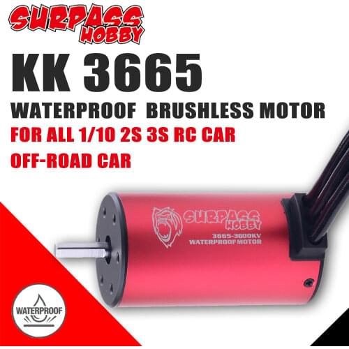 Surpass Hobby 3665 Brushless Motor Waterproof 5.0mm 1800KV 2300KV 3100KV 80A ESC for 1/10 2S 3S RC Drift Racing Off-road Car