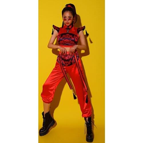 Sexy Jazz Dance Costumes Women Hip Hop Clothing Sexy Dj Ds Gogo Dancer Red Festival Outfit Rave Performance Stage Wear NEW 2021