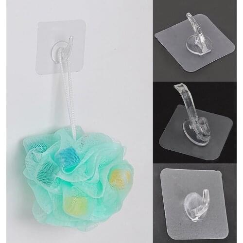 1PCS Suction Cup Transparent Strong Hook Kitchen Shelf Wall Hanging Bathroom Hook Wall Sticky Hook Home Decoration