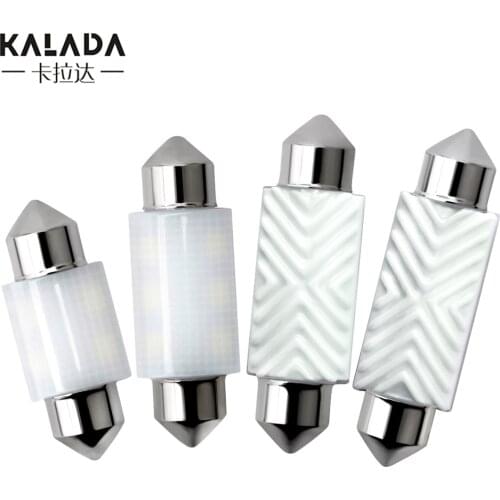 1 pcs ceramic festoon led bulbs c5w c10w 31-36-39-41mm dome lights map lamp for car auto reading 12V white trunk lighting canbus