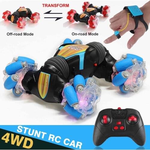 2.4G Stunt RC Car 4WD 360°Rotation Drift Gesture Induction Control Car Twisting Off-road Vehicle with Light Music Drift Toy Gift