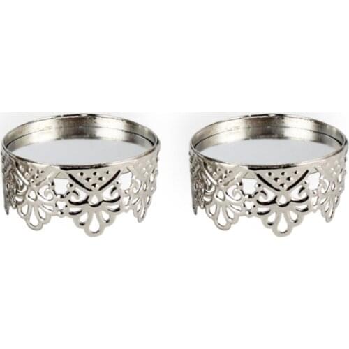 2 pcs Silver Metal Mirror Ring Riser Diameter 7 Cm Height 3 Cm wedding bride mariage хна henna