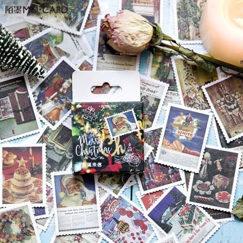 45 pcs/pack Christmas Cards Decorative Sticker Set Diary Album Label Stickers DIY Stationery Stickers Gift Diary Deco Pack