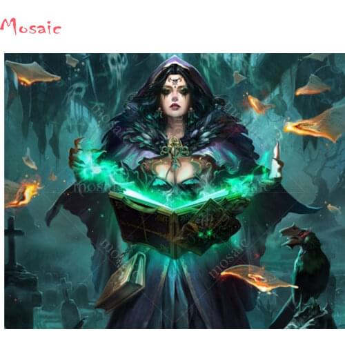 5D Diamond Embroidery Fantasy Witch Handmade Gift Full Square Sets Diamond Painting Cross Stitch Picture of Rhinestones decor