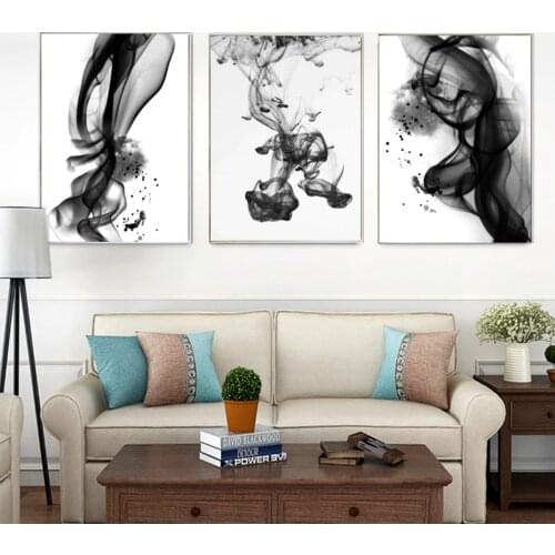 Abstract Ink Posters Prints Wall Art Pictures Canvas Paintings Black White Nordic for Living Room Home Office Decor No Frame