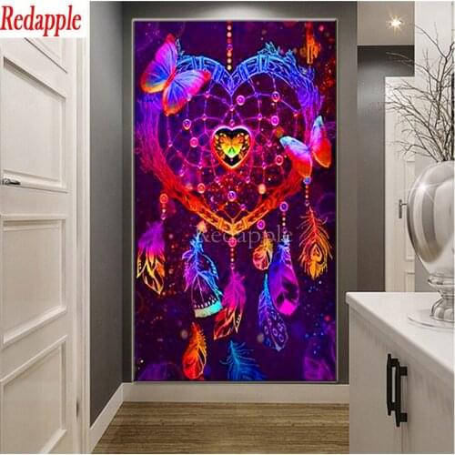 Diamond Puzzle Diamond Embroidery Omni DIY 5D Diamond Painting Heart Shape Dream Catcher Cross Stitch Mosaic Paste Image decor