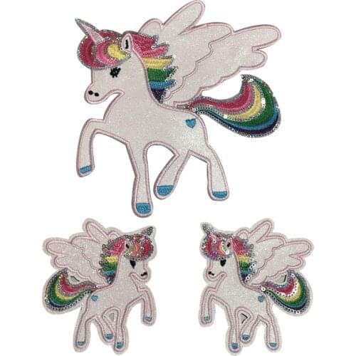 Unicorn Patch Sequin Applique For Clothes Sew on Patches For Clothing Cartoon Animal Pacth Appliques On Clothes Stickers Decro