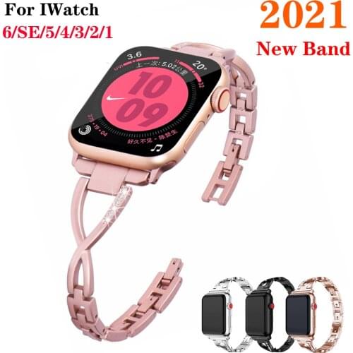 Stainless Steel Metal Bracelet Band for Apple Watch Series 6 SE 5 4 38MM 42MM Wrist Strap of Iwatch 3 2 1 40MM 44MM Accessories