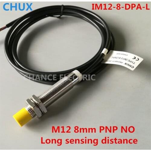 Proximity Sensor PNP M12 8mm Long sensing detect Distance High quality IM12-8-DPA-L PNP NO Inductive Proximity Switch