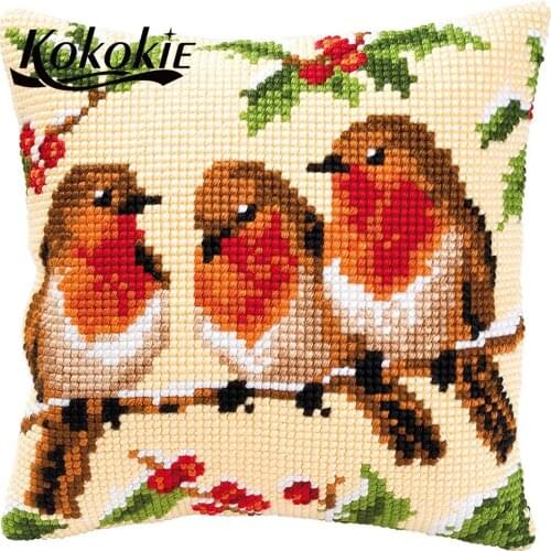 Handmade decorative pillowcase fabric material for handicraft embroider Needlework kits 3d mat sets cross stitch pillow kits