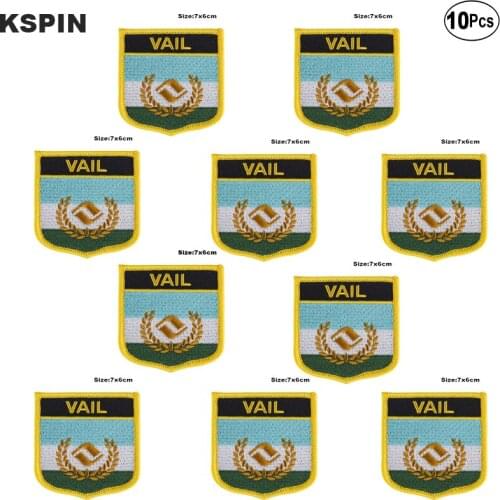 Vail Flag Embroidery Patches Iron on Saw on Transfer patches Sewing Applications for Clothes in Home&Garden