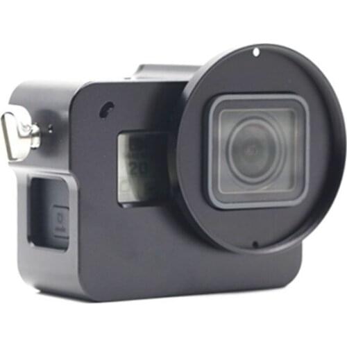 GloryStar New Aluminium Accessories Protect shell with 52MM UV Lens For Gopro Hero 5 Hero 6 Camera Mount Frame Housing Case