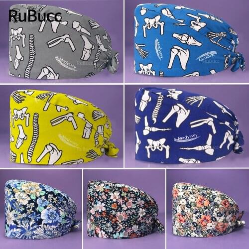 Cotton Female Cute Nurse Scrubs Hats Pharmacy Long Hair Caps Medical Accessories Women Lab Scrubs Surgical Doctor Working Hats