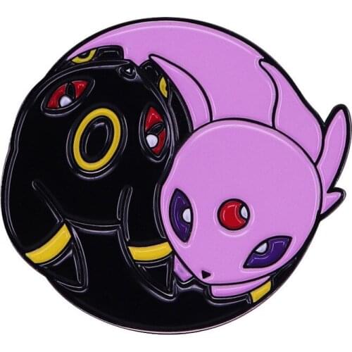 Yin Yang Elf Sun Moon Brooch Cartoon Cute Animal Enamel Pin Creative Sun Moon Badge Childrens Day Jewelry Gift