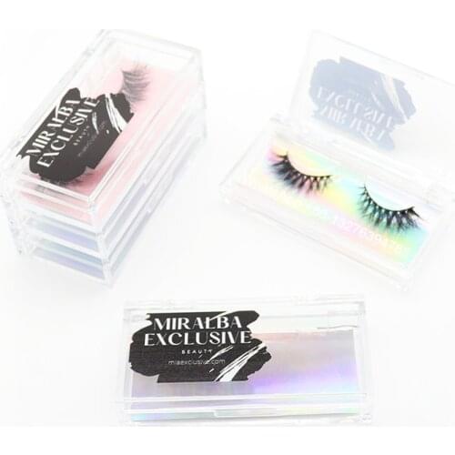 Personalized Printing Logo Acrylic Eyelashes Packaging Box With Tray Mixed Styles Crisscross Mink Eyelashes Custom Lash Box